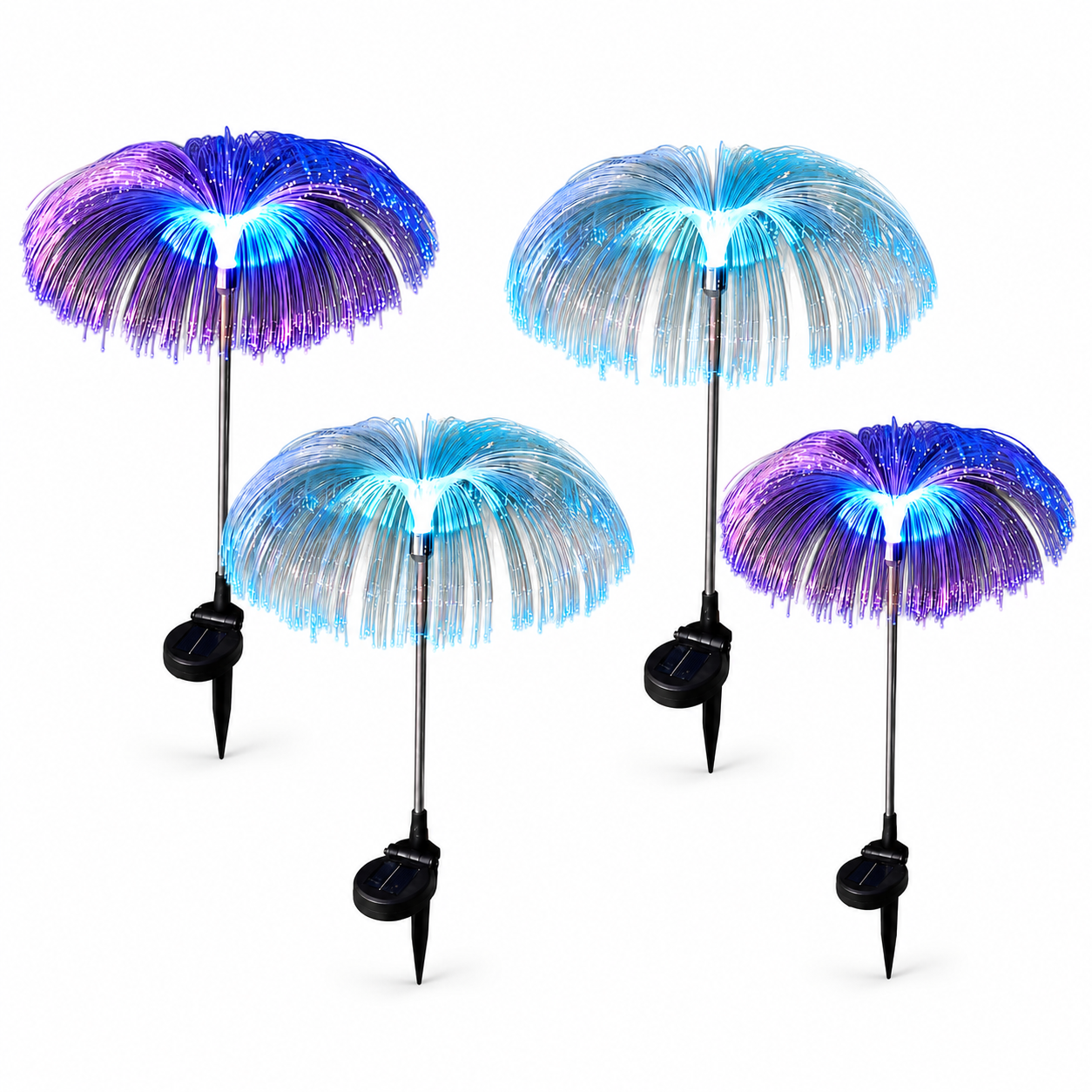 Lampi Solare Stil Meduza cu Fibra Optica Multicolore