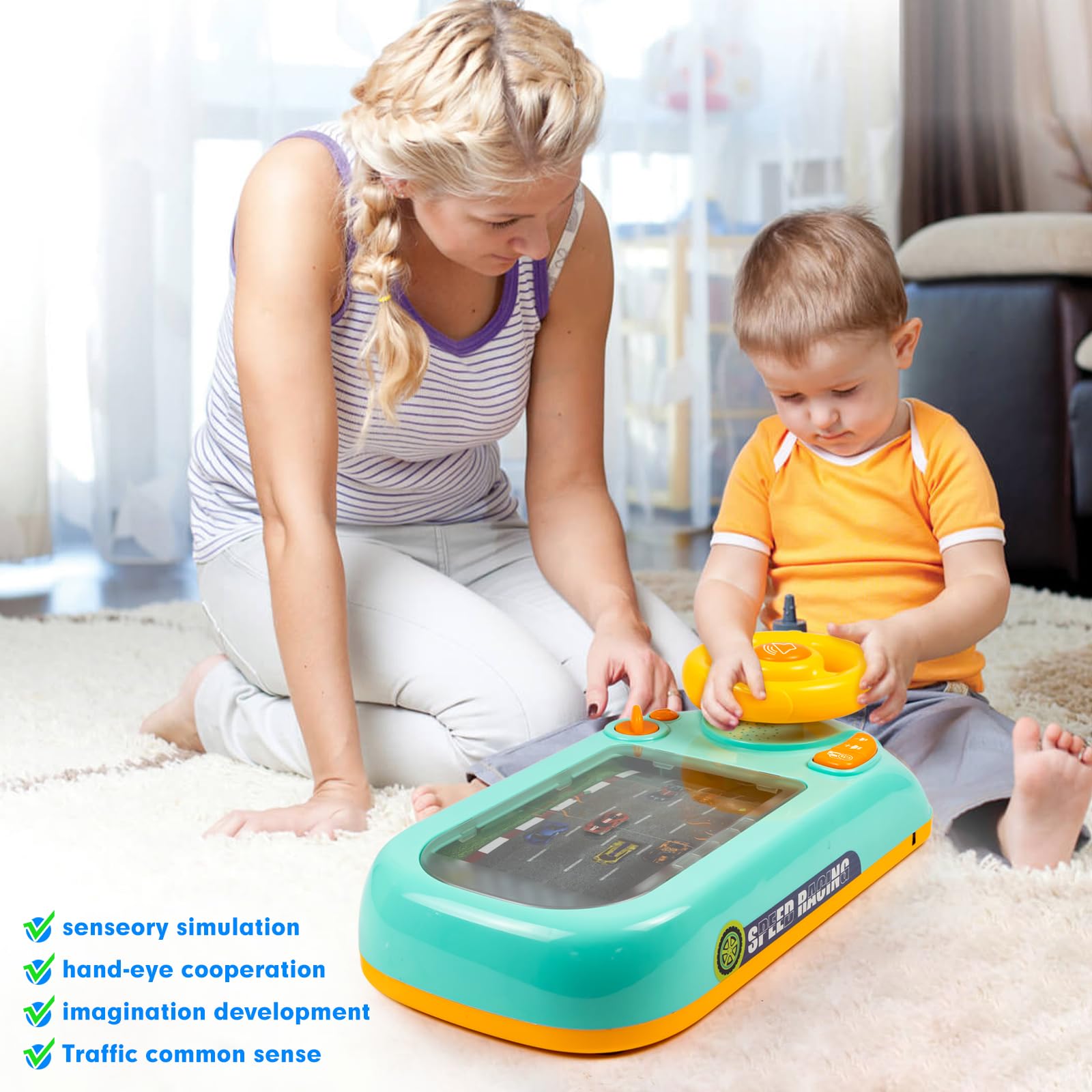 Jucărie Interactivă Cu Volan, Simulare de Condus și Distracție Educativă