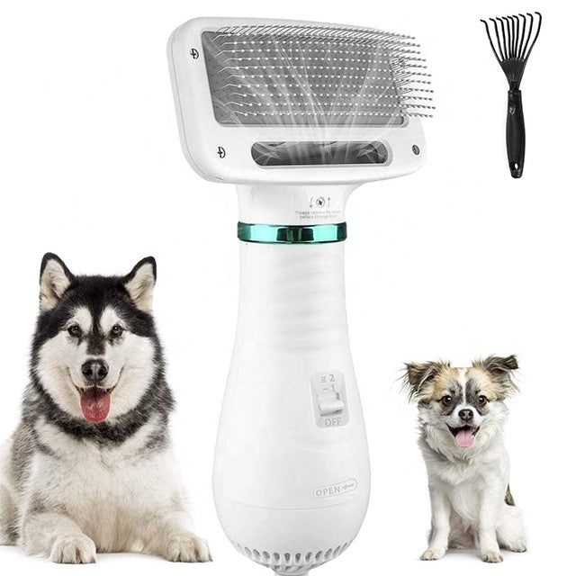 Perie pentru animale 2 in 1, functie de uscator de par