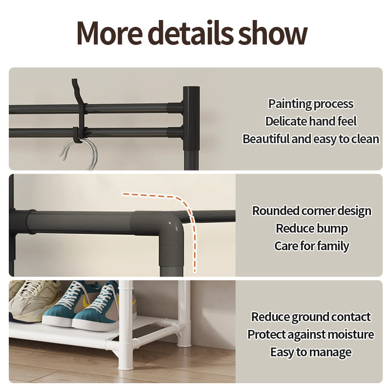 Pantofar + Cuier Metalic - 5 Rafturi