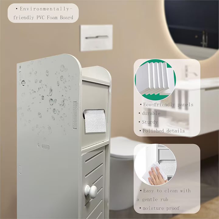 Dulap pentru Baie cu Suport de Hartie